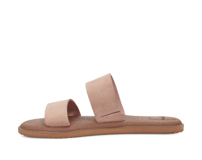 Sanuk Yoga Gora Leather Women's Flip Flops Rose | Canada 7YXF